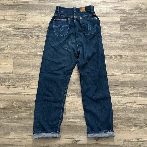 Vintage 50s 60s Buckaroo Gal By Big Smith Selvedge Denim Peal Snap Jeans 26x28 - Picture 5 of 7
